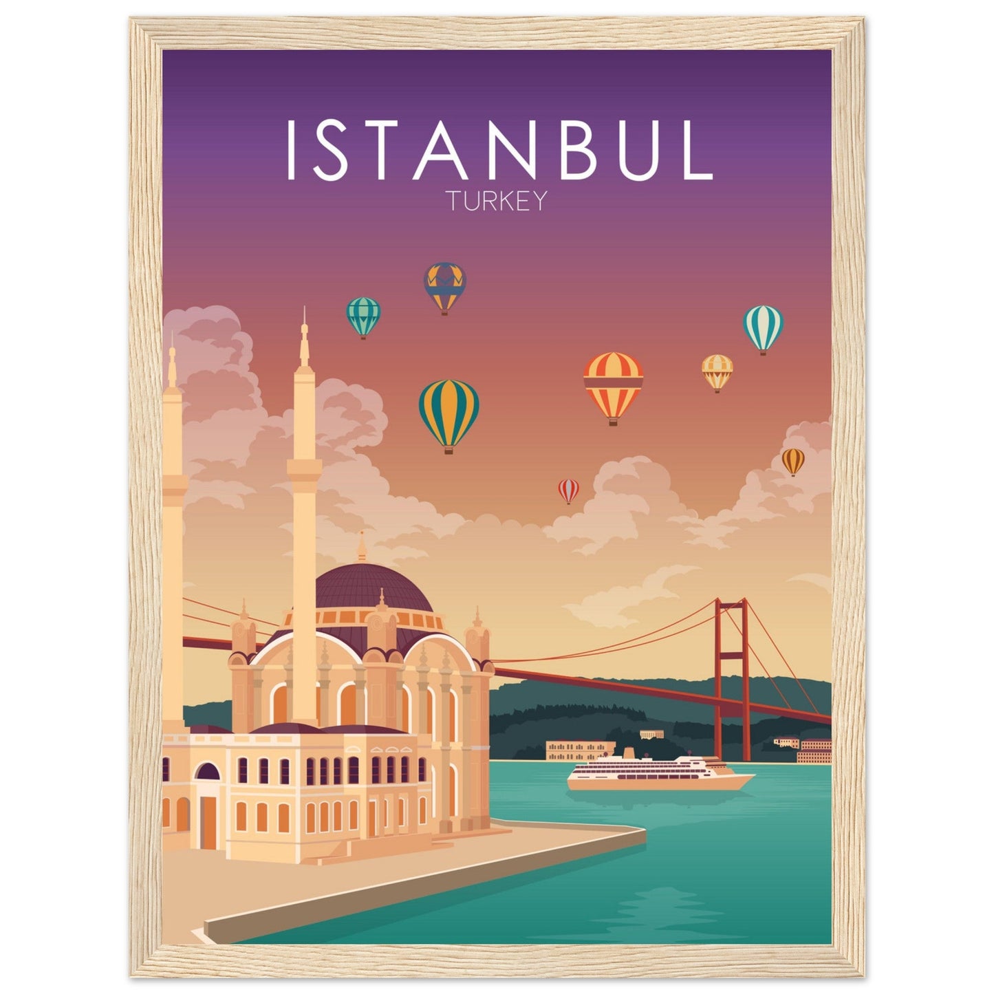 Istanbul Poster | Istanbul Wall Art | Istanbul Sunset Print