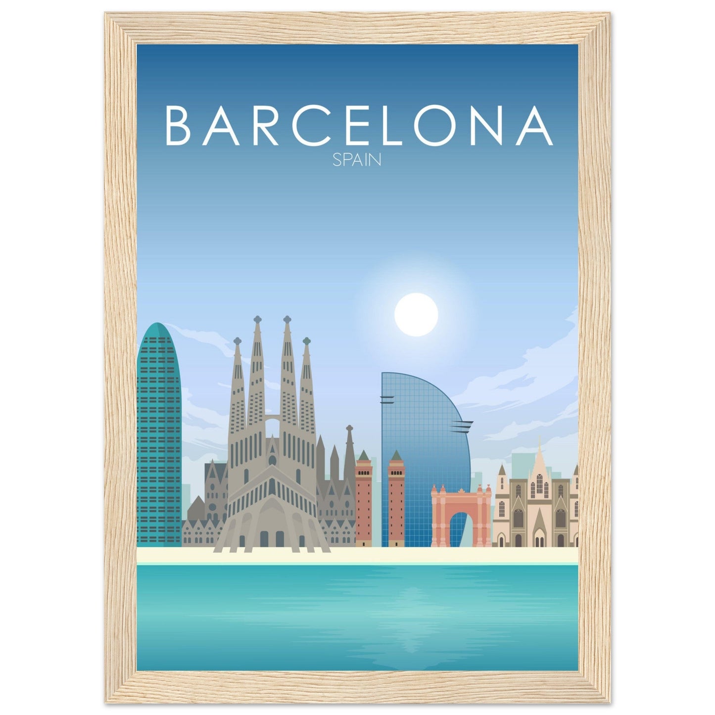 Barcelona Poster | Barcelona Wall Art | Barcelona Daytime Print