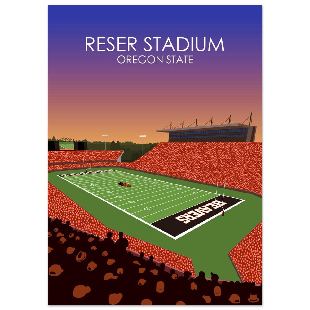 Reser Stadium Poster | University of Oregon State Beavers College Football Stadium Print