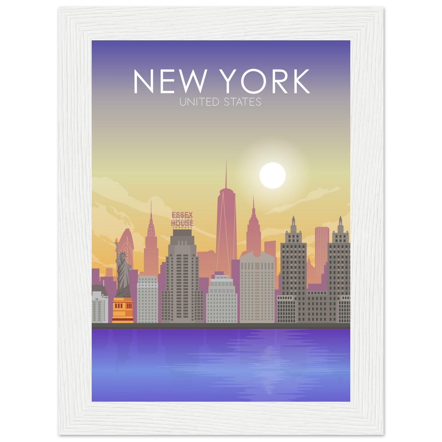 New York Poster | New York Wall Art | New York Sunset Print