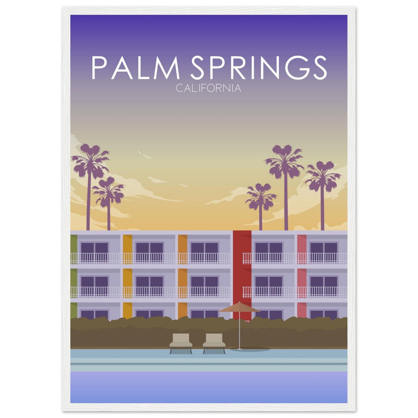 Palm Springs Poster | Palm Springs Wall Art | Palm Springs Sunset Print