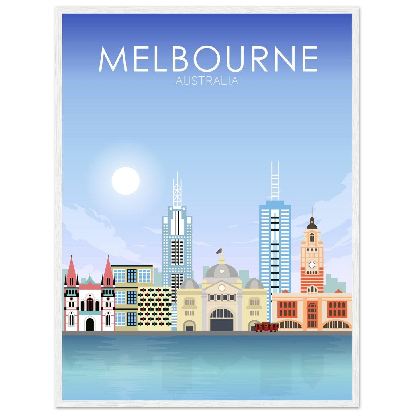 Melbourne Poster | Melbourne Wall Art | Melbourne Daytime Print