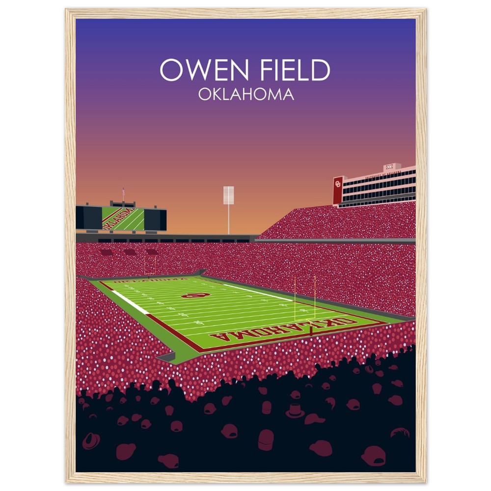 Owen Field - Gaylord Family - Oklahoma Memorial Stadium Print | University of Oklahoma Sooners College Football Stadium Print