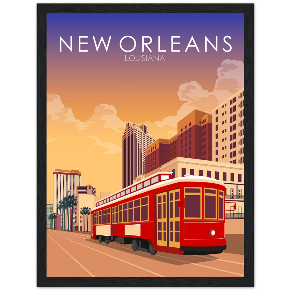 New Orleans Poster | New Orleans Wall Art | New Orleans Sunset Print