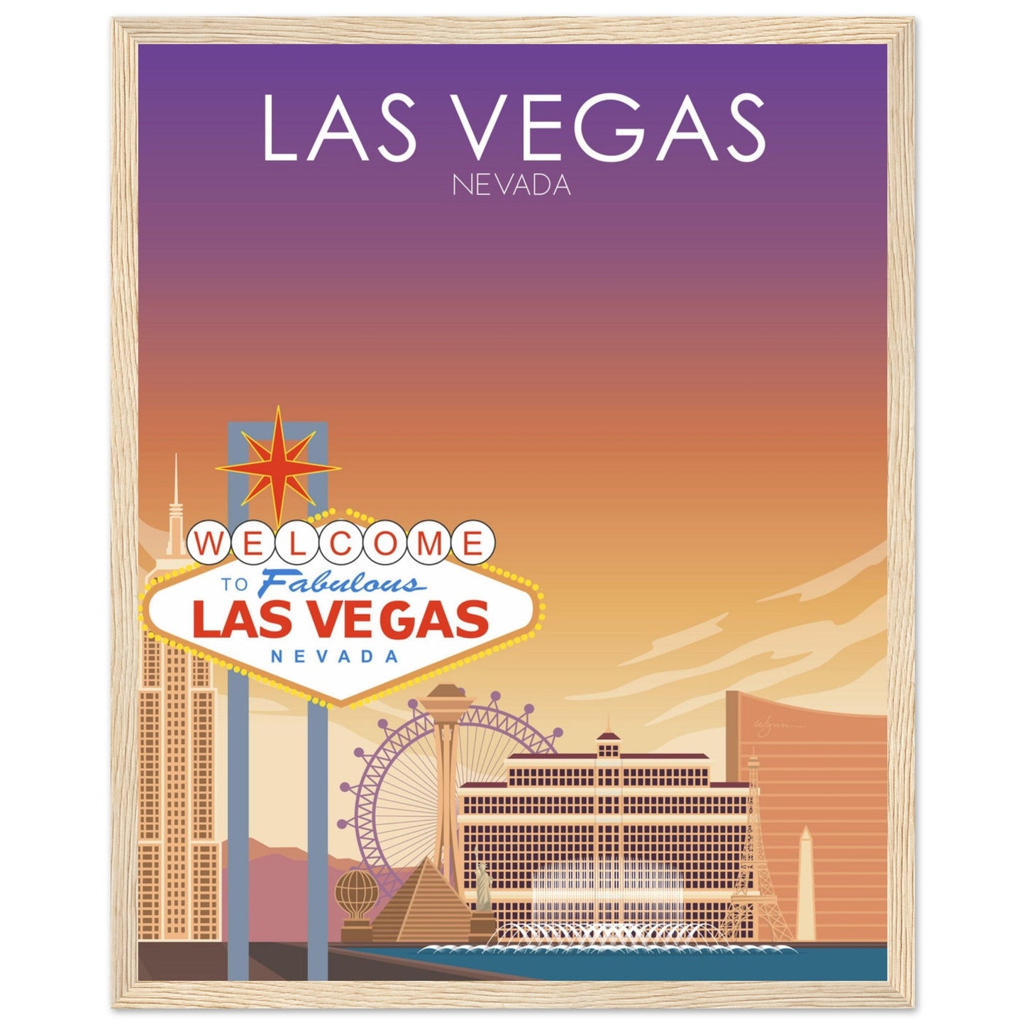 Las Vegas Poster | Las Vegas Wall Art | Las Vegas Sunset Print