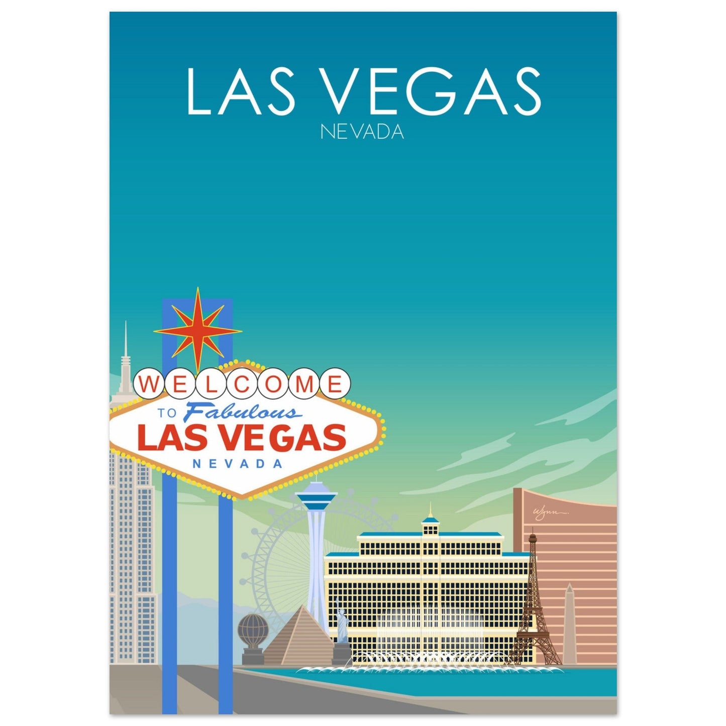 Las Vegas Poster | Las Vegas Wall Art | Las Vegas Daytime Print