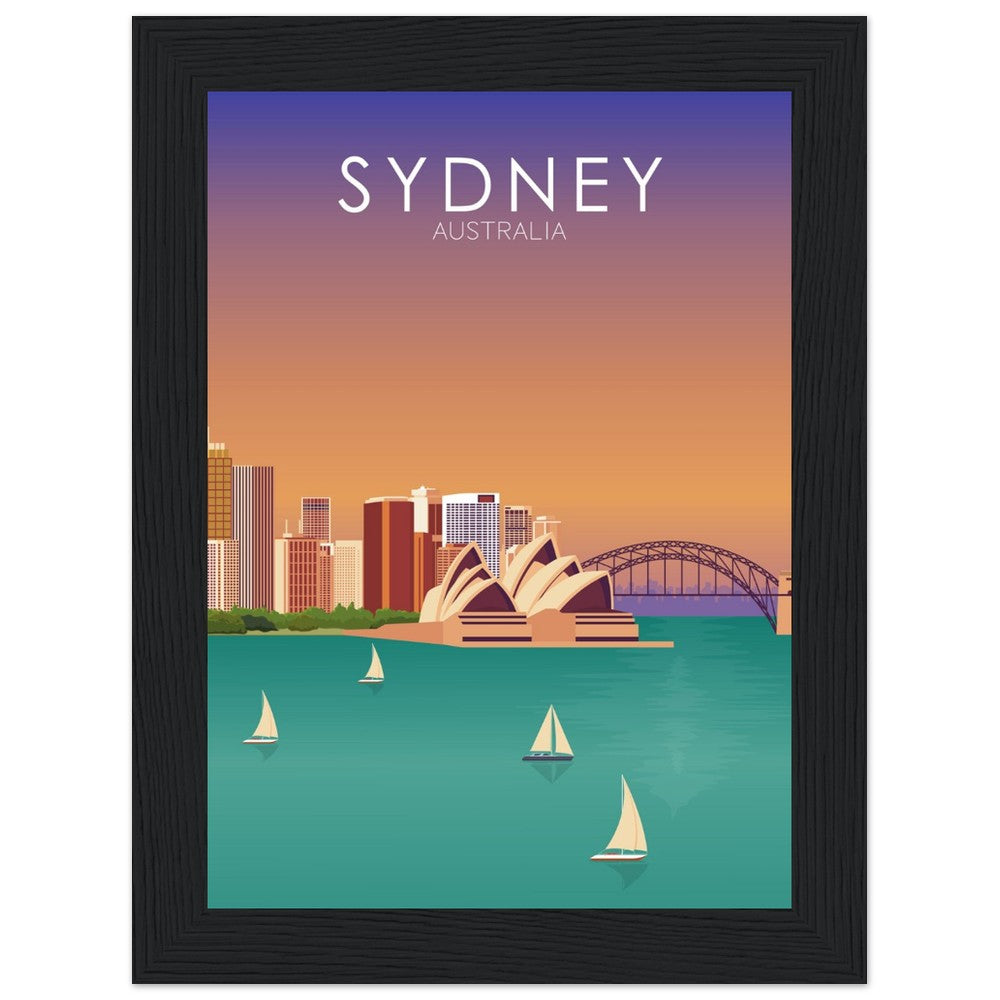 Sydney Poster | Sydney Wall Art | Sydney Sunset Print