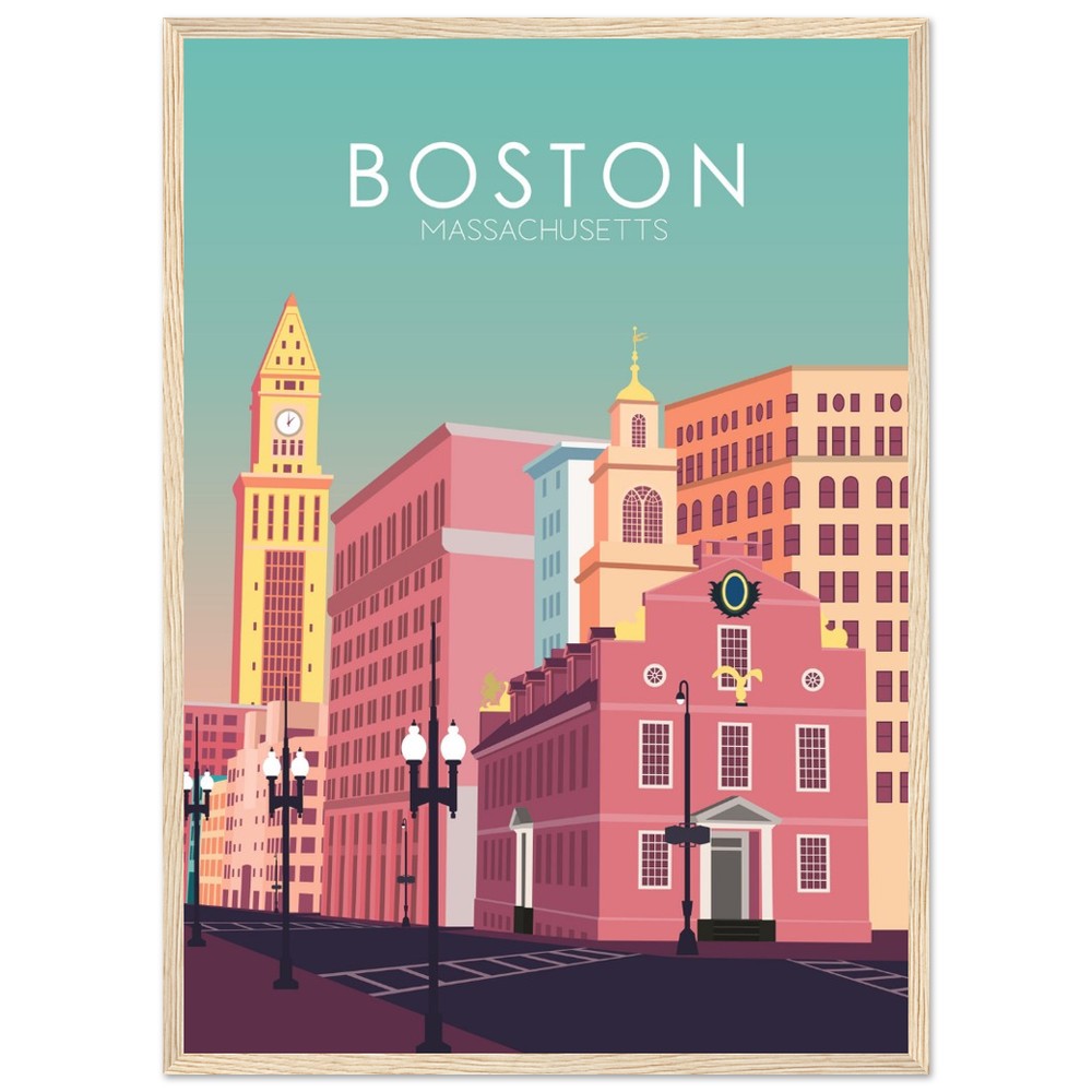 Boston Poster | Boston Wall Art | Boston Pastel Print