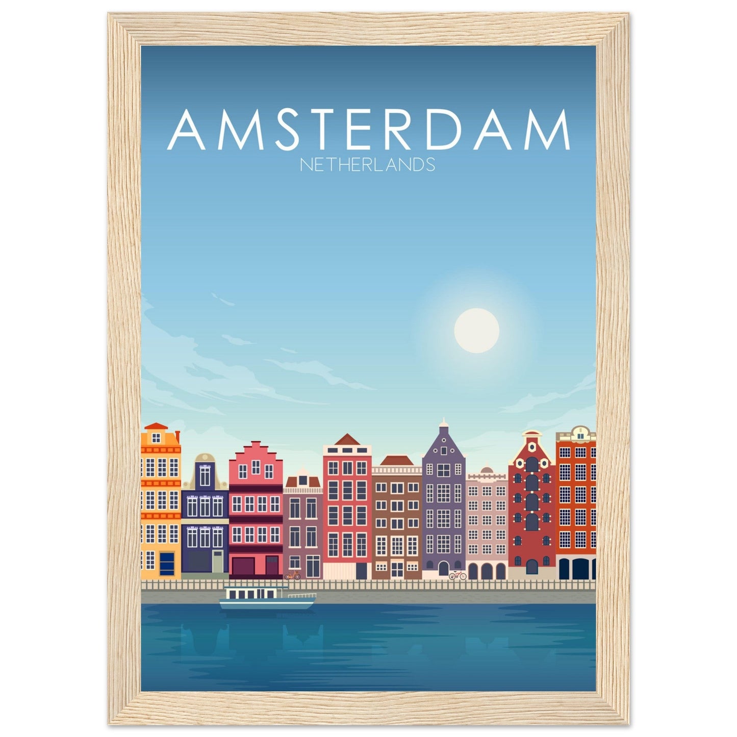 Amsterdam Poster | Amsterdam Wall Art | Amsterdam Daytime Print