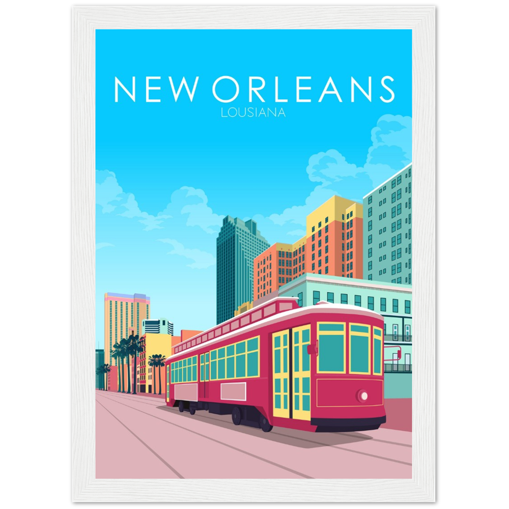 New Orleans Poster | New Orleans Wall Art | New Orleans Pastel Print