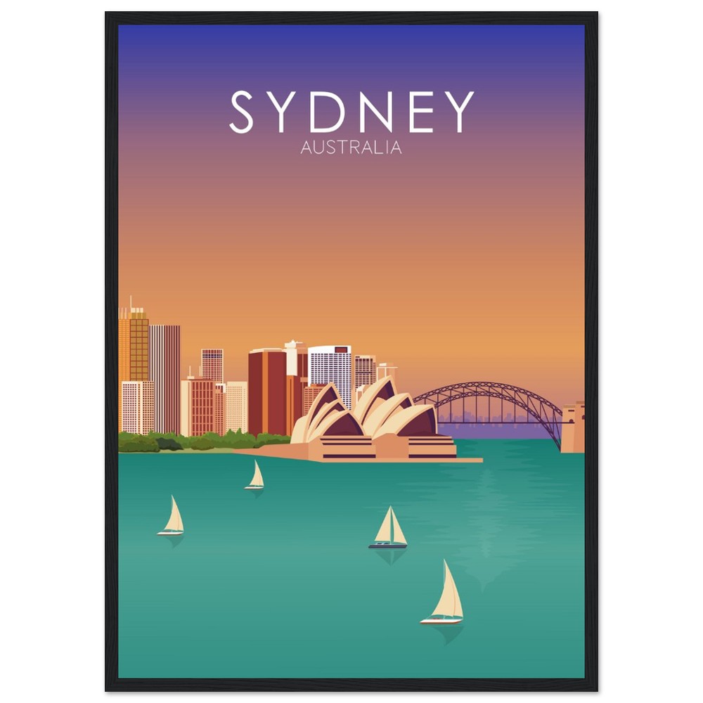 Sydney Poster | Sydney Wall Art | Sydney Sunset Print