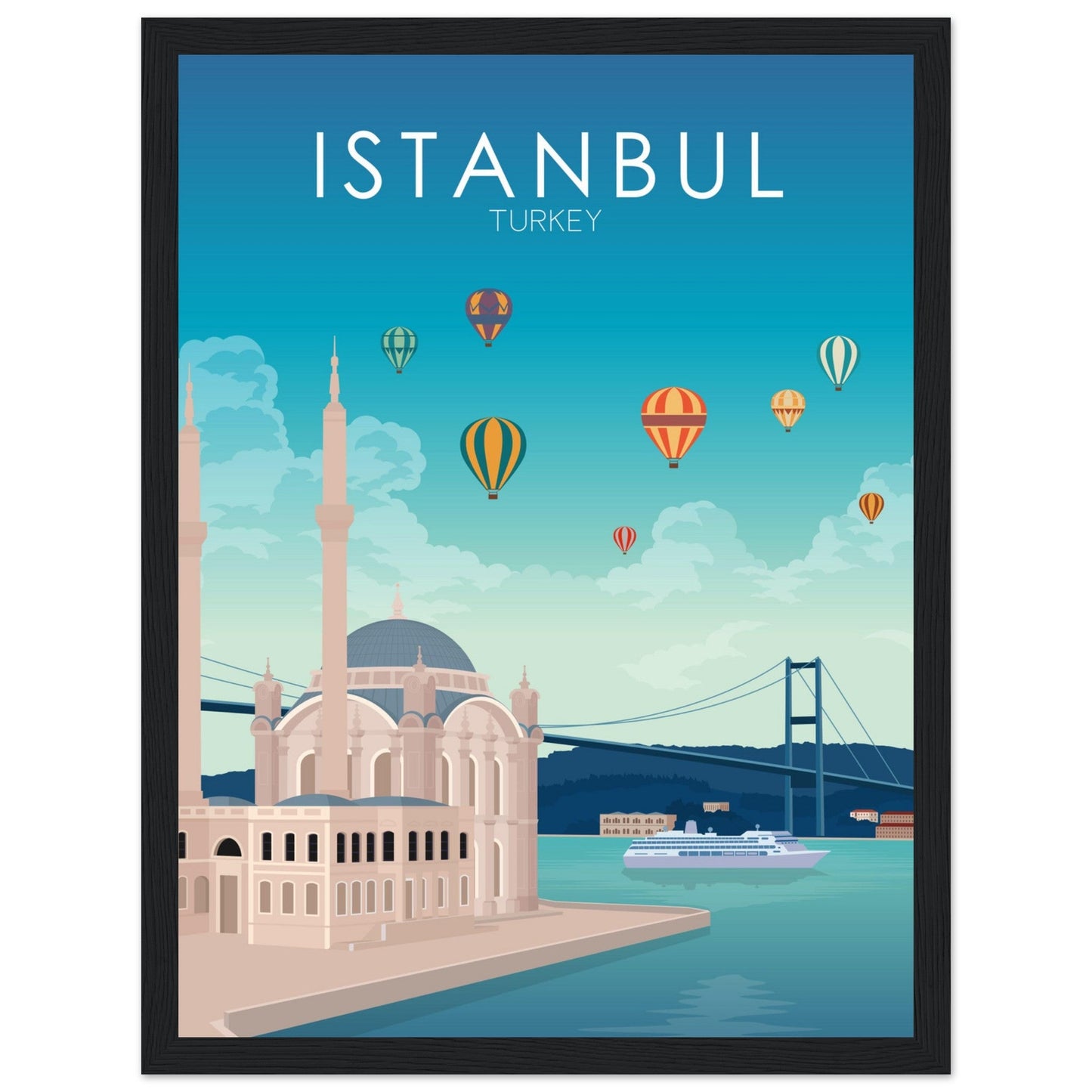 Istanbul Poster | Istanbul Wall Art | Istanbul Daytime Print
