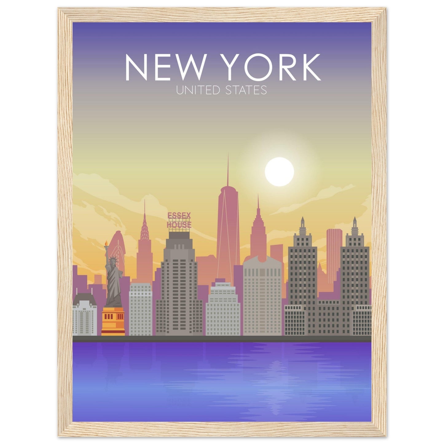New York Poster | New York Wall Art | New York Sunset Print