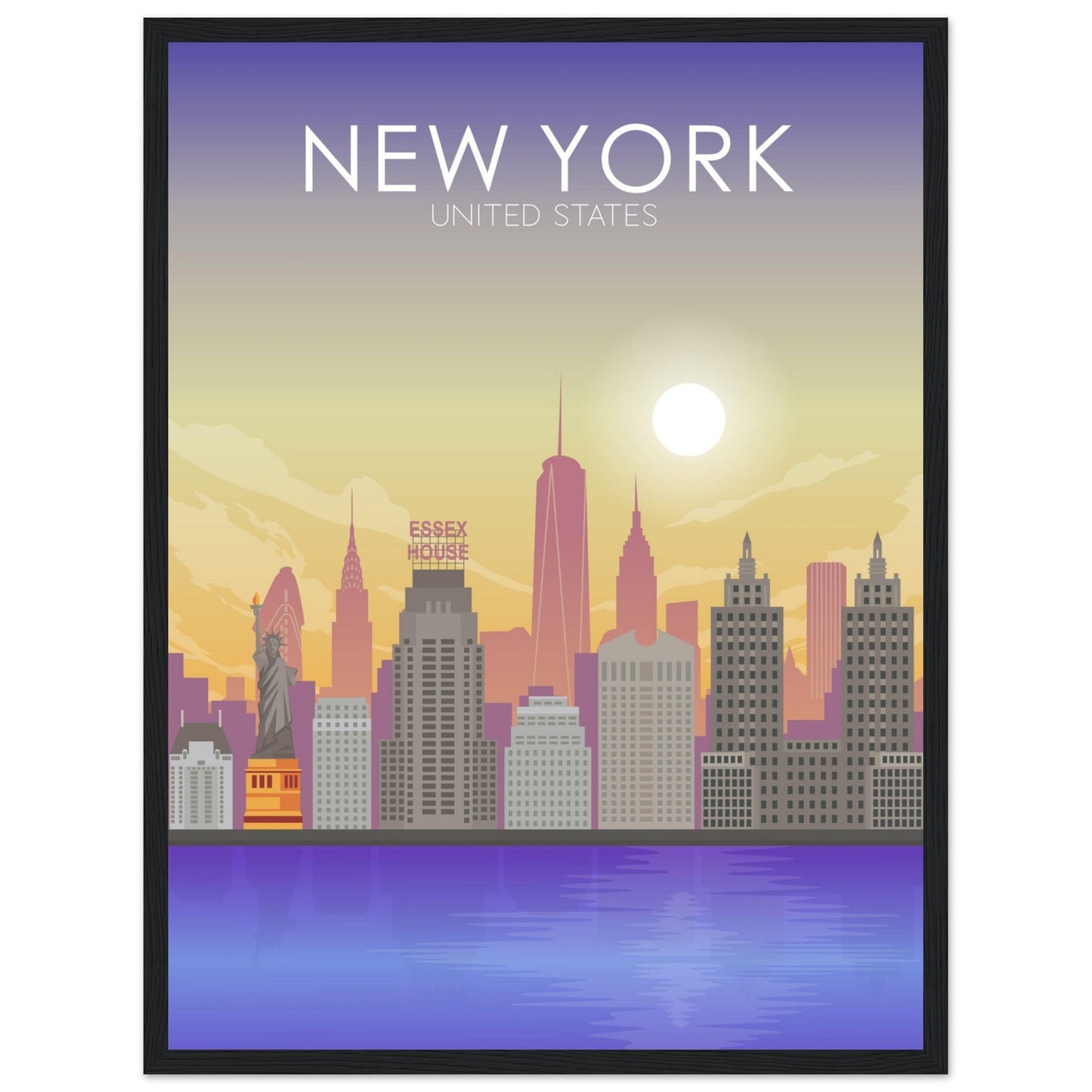 New York Poster | New York Wall Art | New York Sunset Print