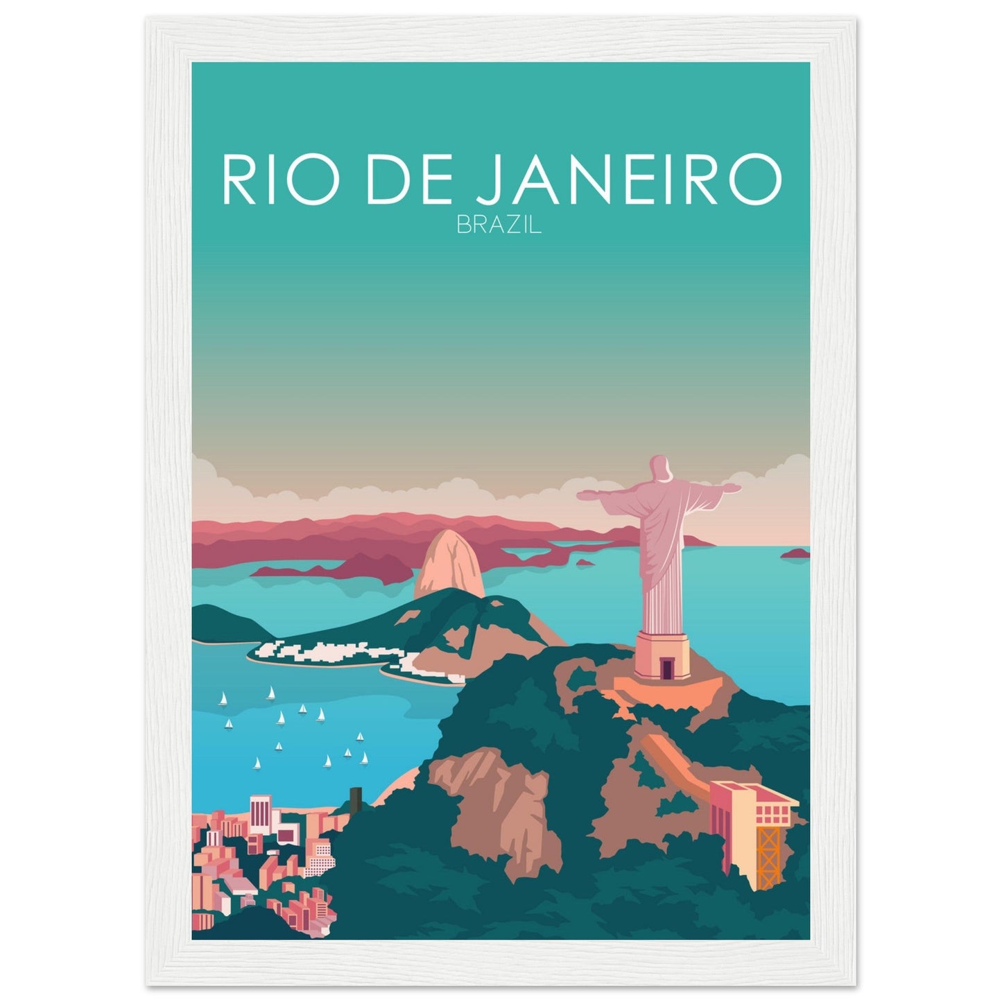 Rio De Janeiro Poster | Rio De Janeiro Wall Art | Rio De Janeiro Pastel Print