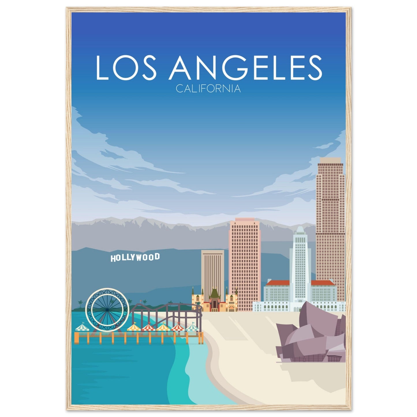 Los Angeles Poster | Los Angeles Wall Art | Los Angeles Daytime Print
