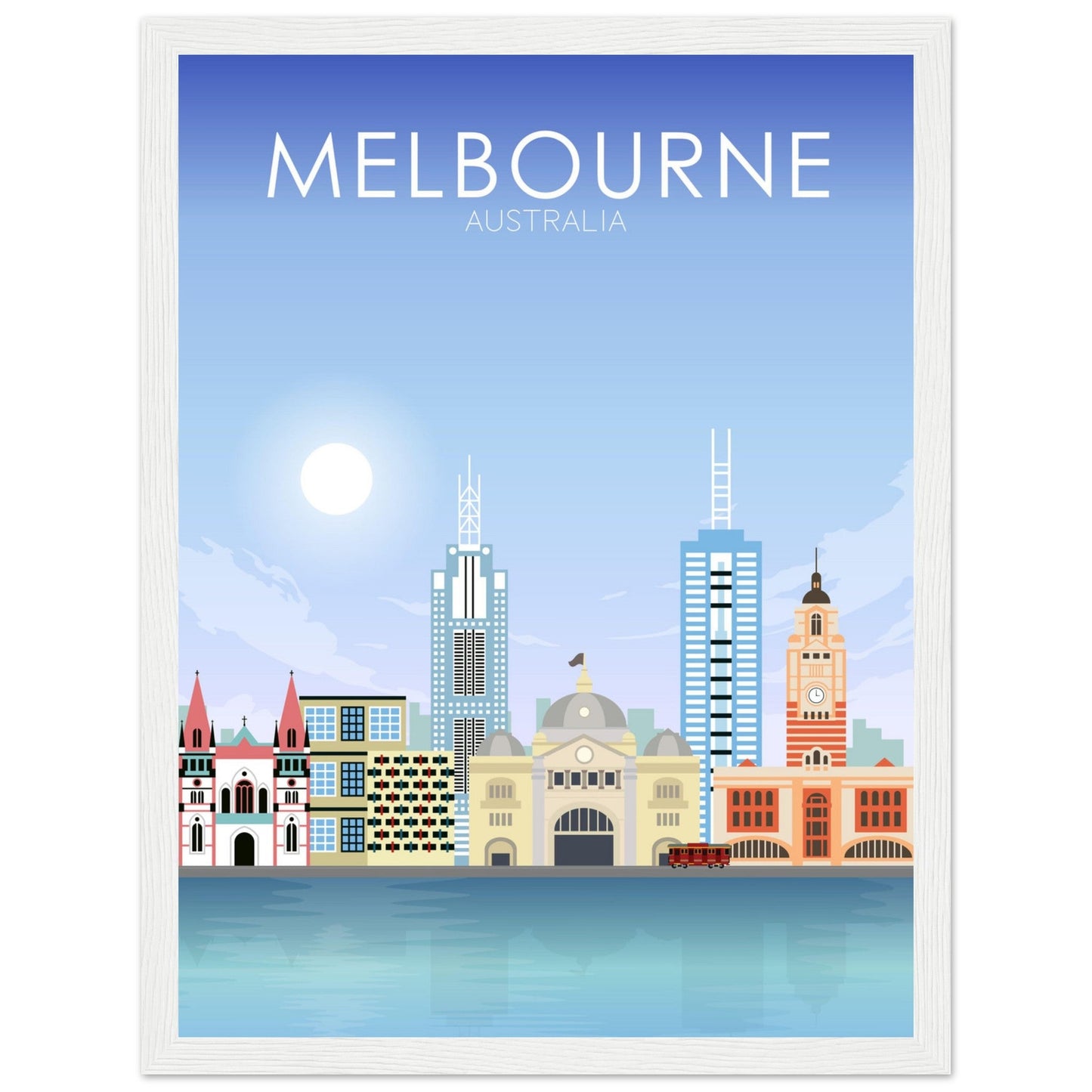 Melbourne Poster | Melbourne Wall Art | Melbourne Daytime Print