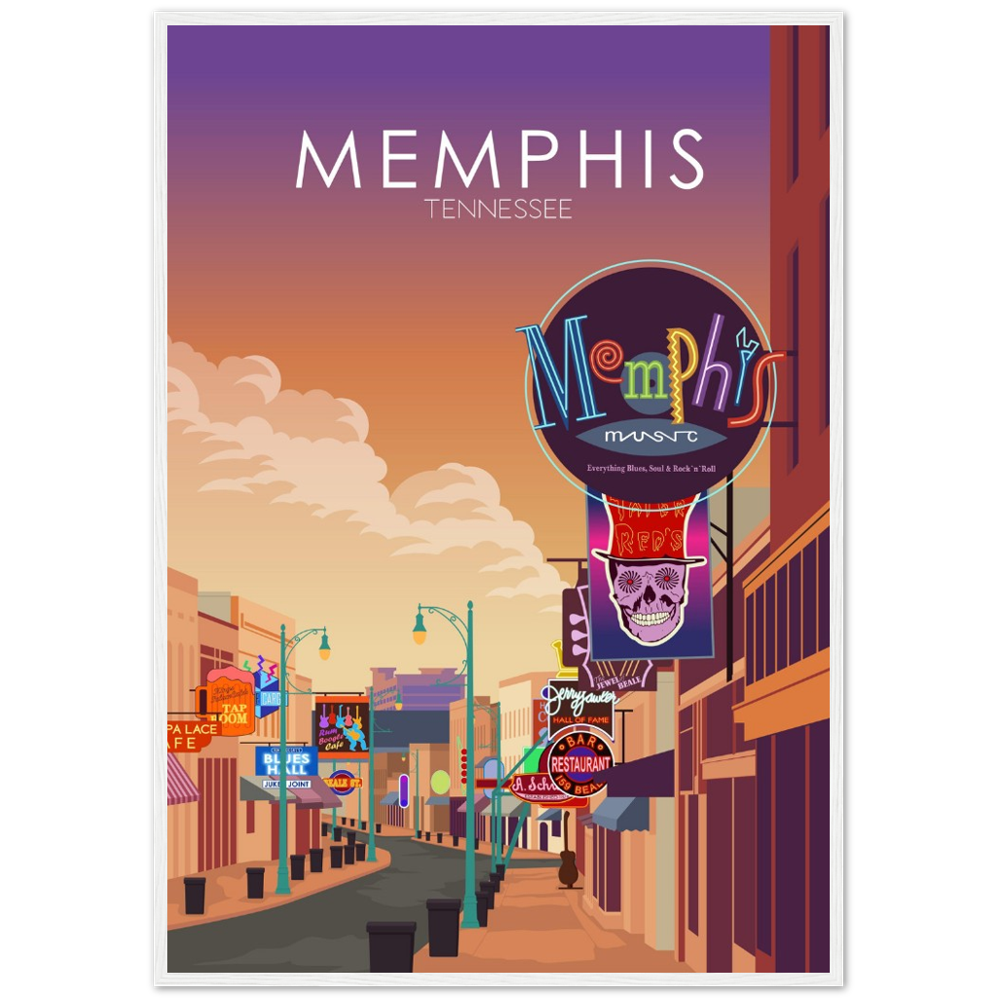 Memphis Poster | Memphis Wall Art | Memphis Sunset Print