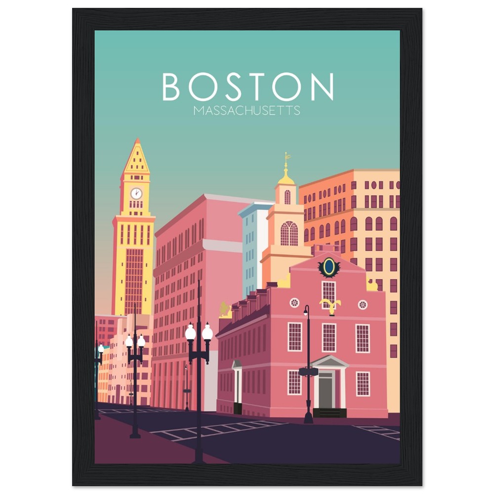 Boston Poster | Boston Wall Art | Boston Pastel Print