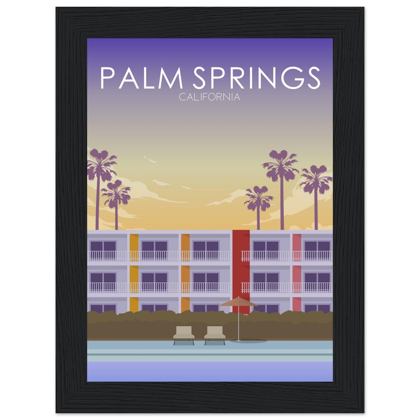 Palm Springs Poster | Palm Springs Wall Art | Palm Springs Sunset Print