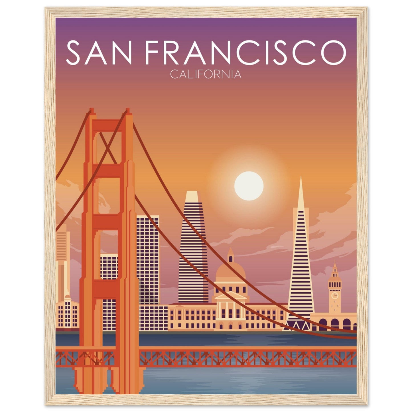 San Francisco Poster | San Francisco Wall Art | San Francisco Sunset Print