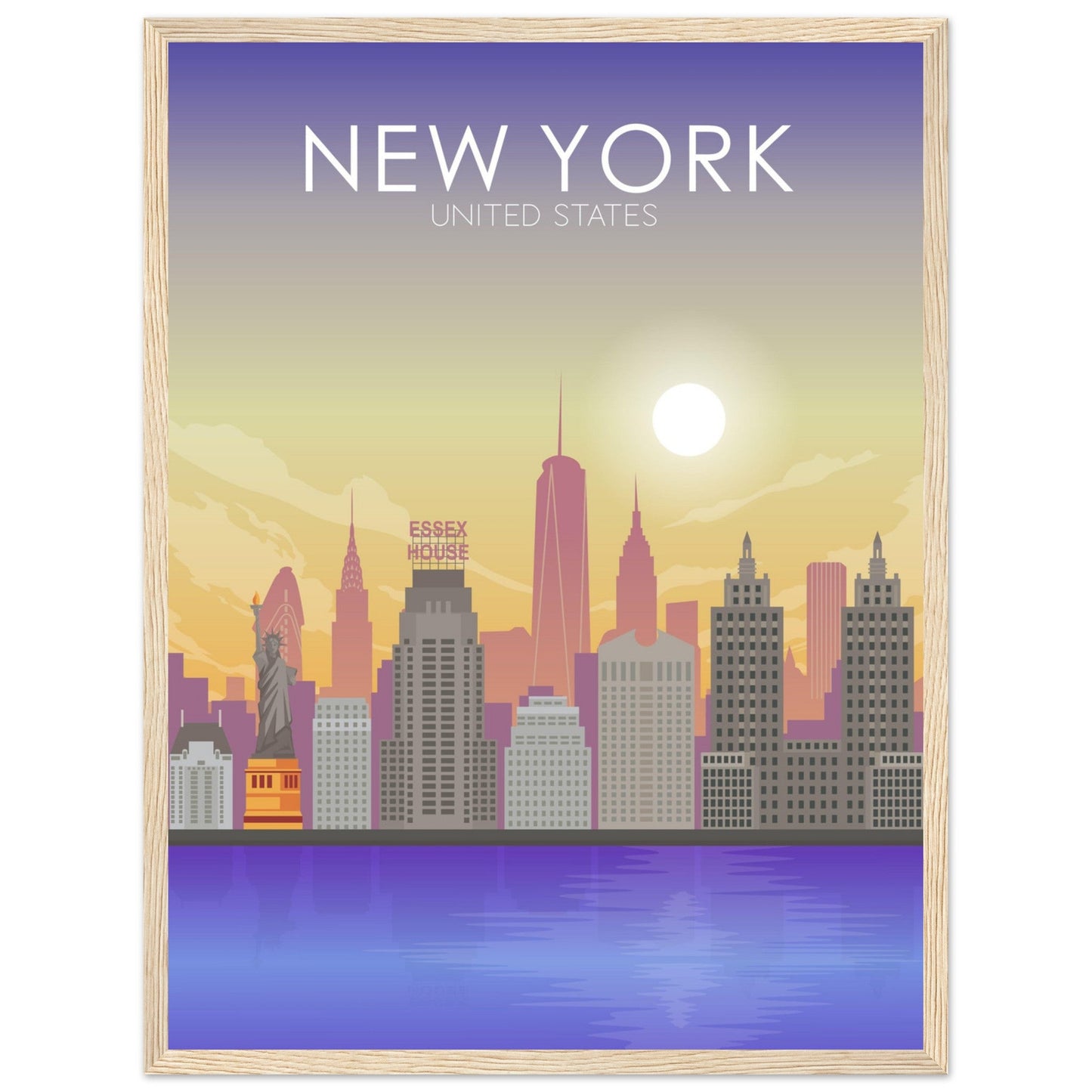 New York Poster | New York Wall Art | New York Sunset Print