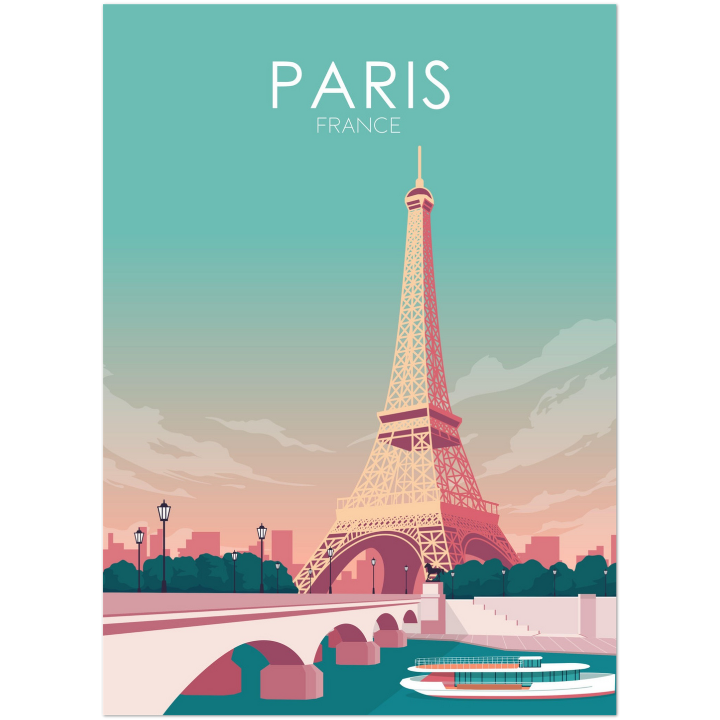 Paris Poster | Paris Wall Art | Paris Pastel Print