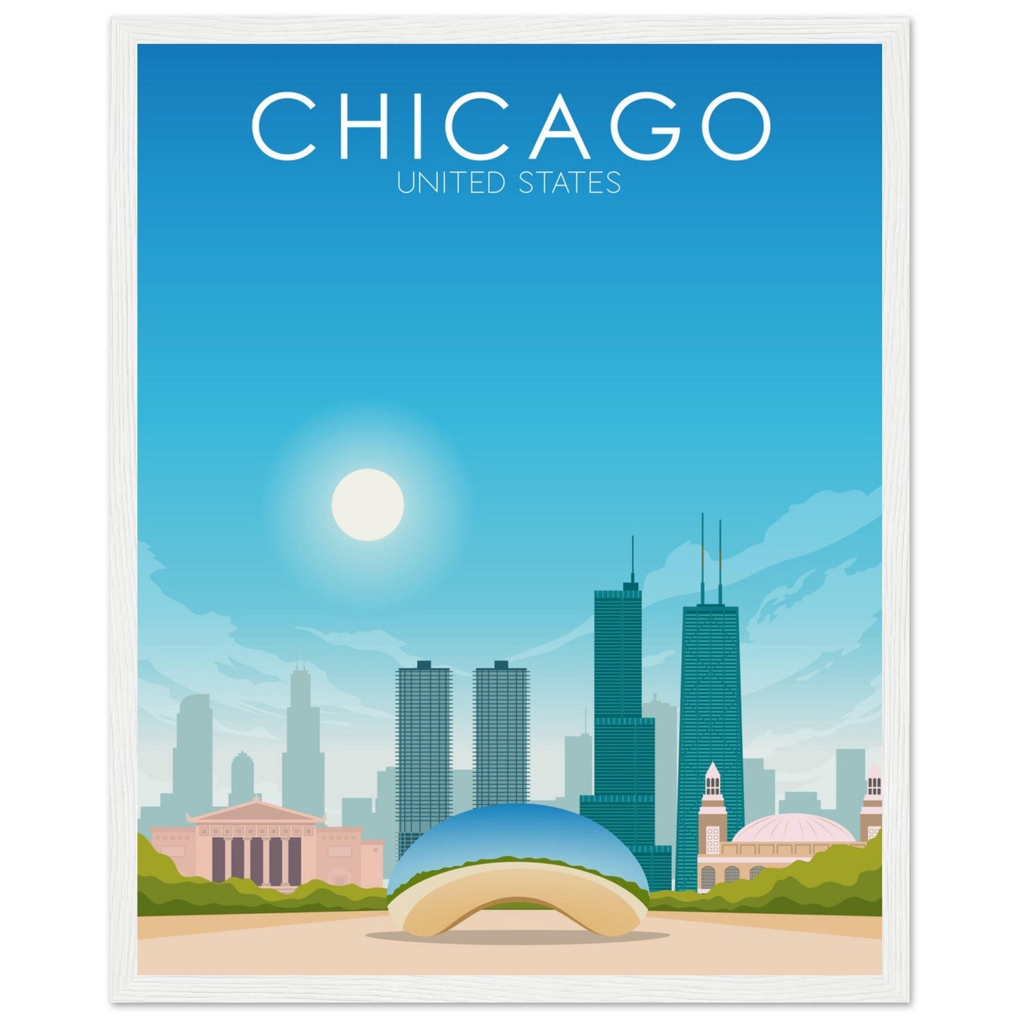 Chicago Poster | Chicago Wall Art | Chicago Daytime Print