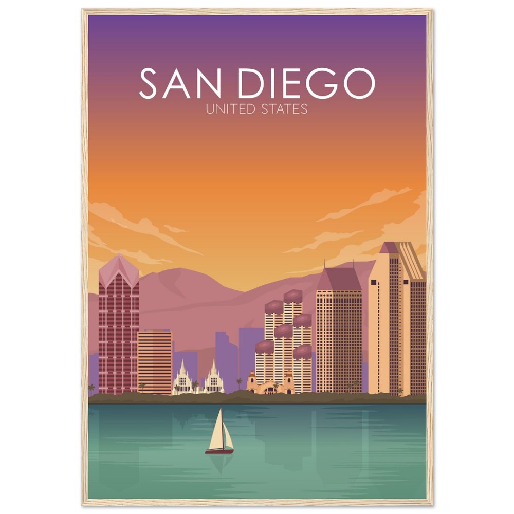 San Diego Poster | San Diego Wall Art | San Diego Sunset Print