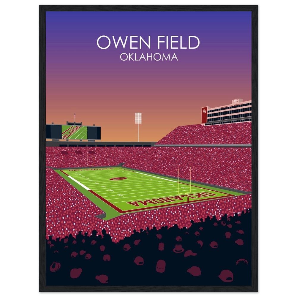 Owen Field - Gaylord Family - Oklahoma Memorial Stadium Print | University of Oklahoma Sooners College Football Stadium Print