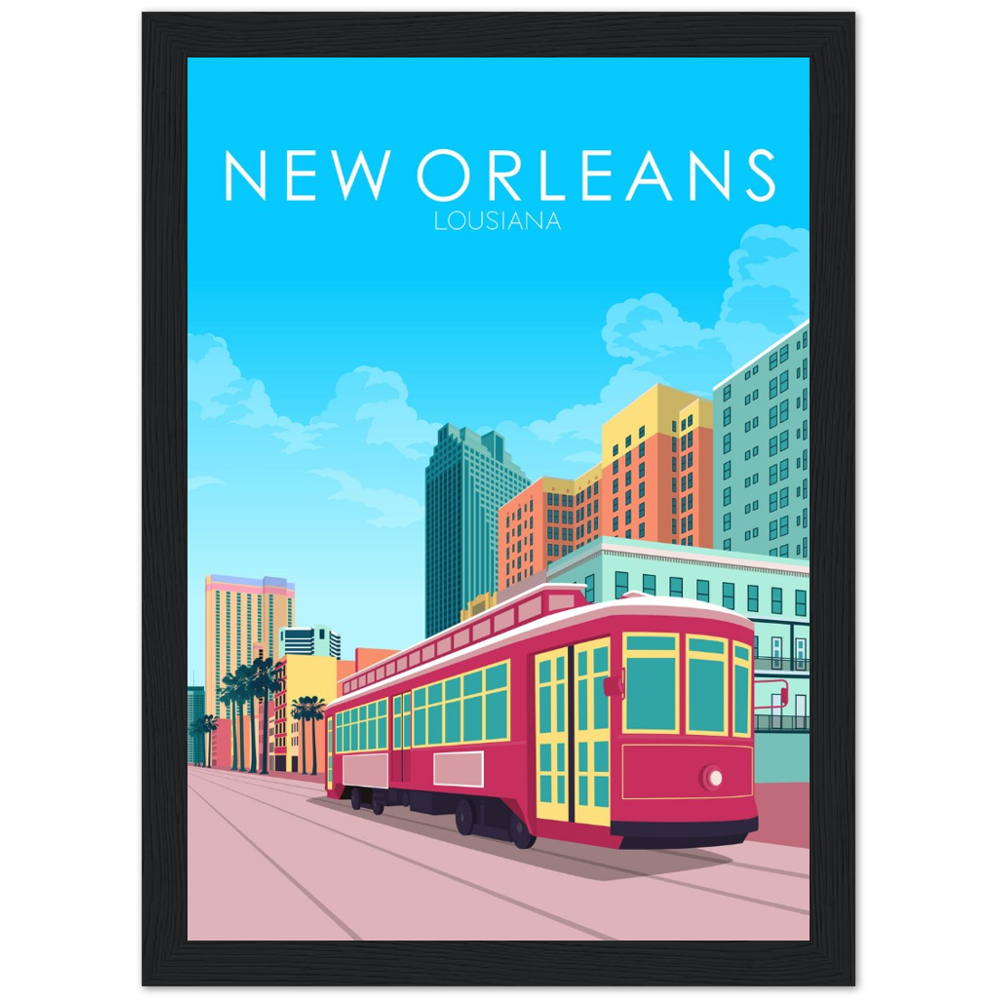 New Orleans Poster | New Orleans Wall Art | New Orleans Pastel Print