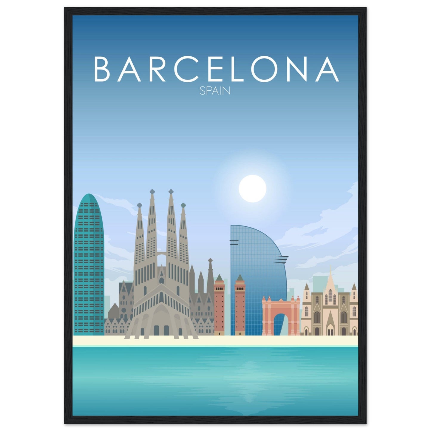 Barcelona Poster | Barcelona Wall Art | Barcelona Daytime Print