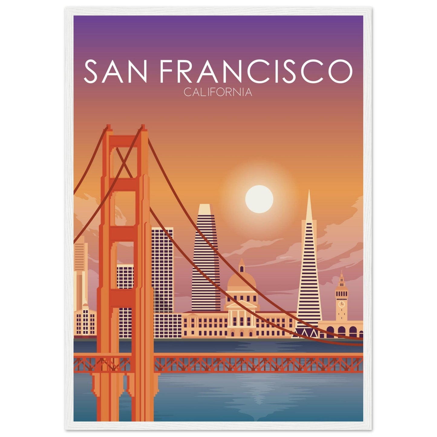 San Francisco Poster | San Francisco Wall Art | San Francisco Sunset Print