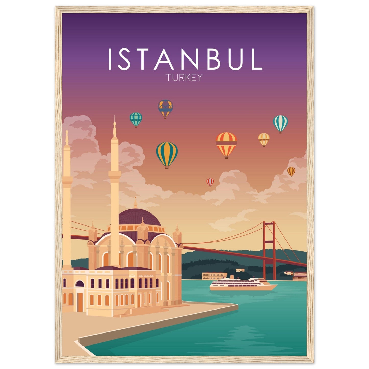 Istanbul Poster | Istanbul Wall Art | Istanbul Sunset Print