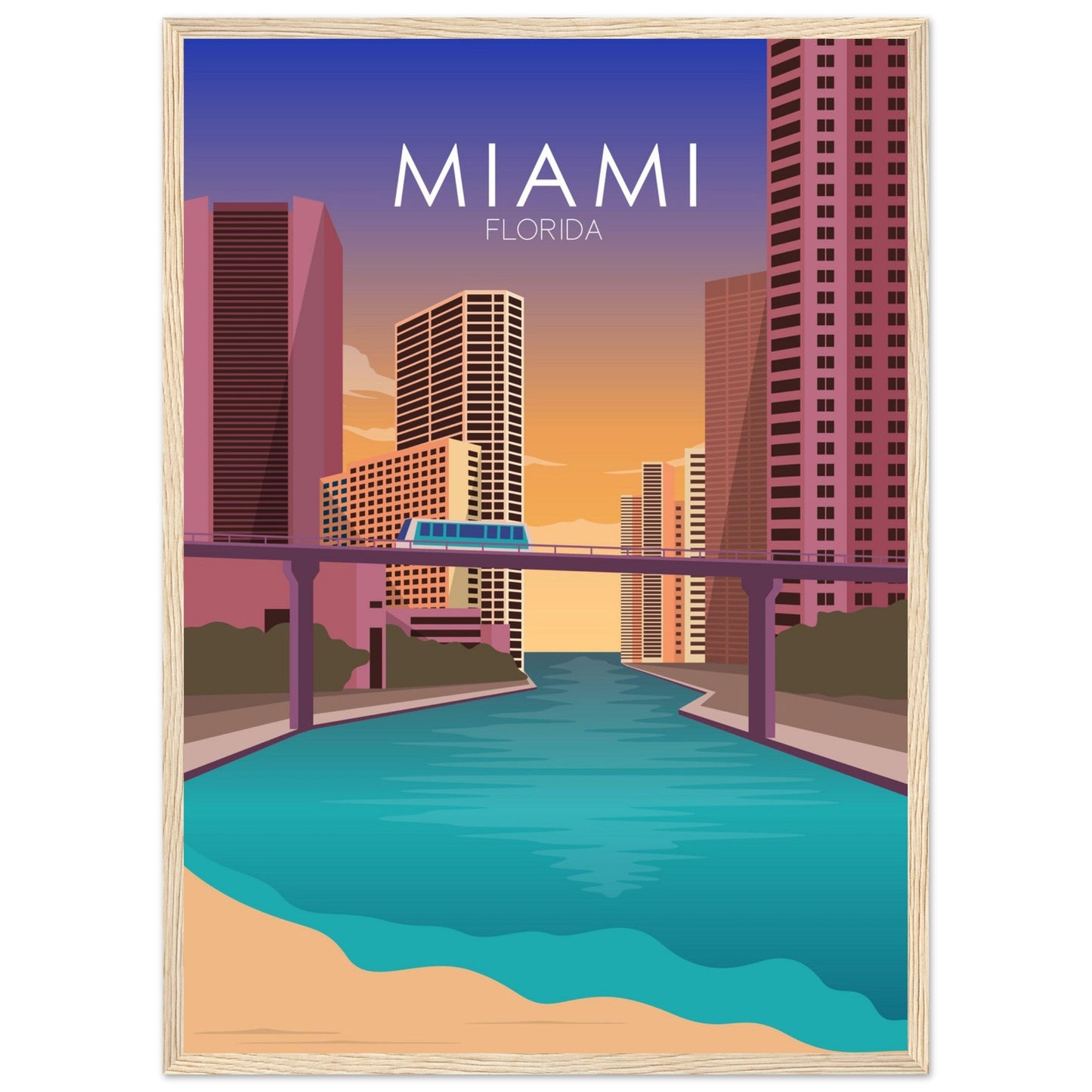 Miami Poster | Miami Wall Art | Miami Sunset Print