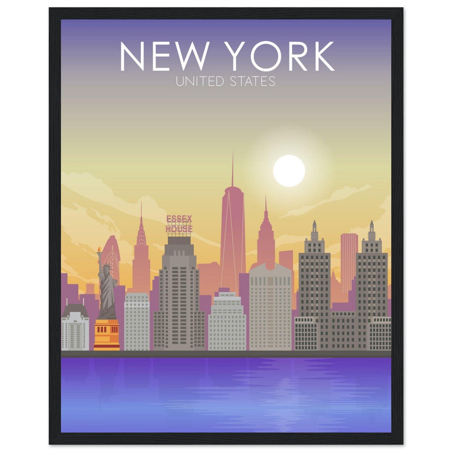 New York Poster | New York Wall Art | New York Sunset Print
