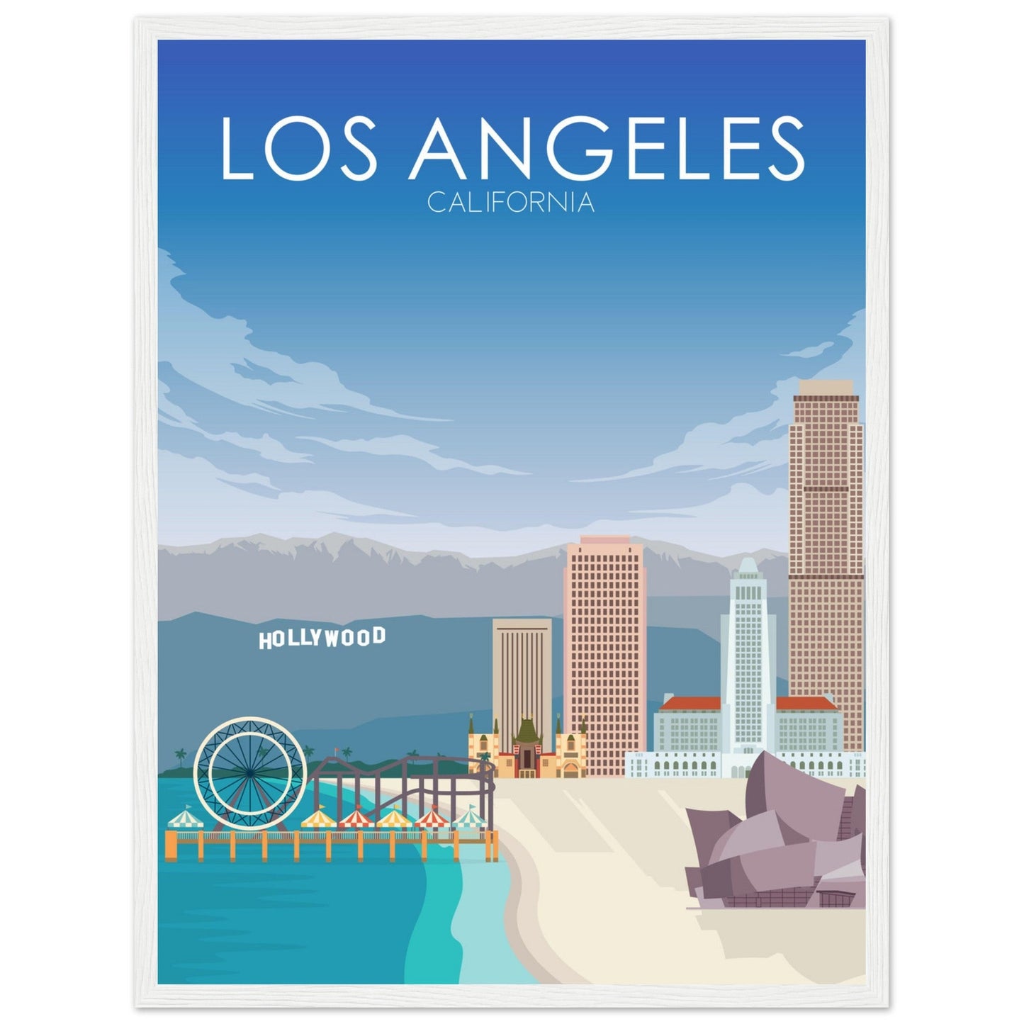 Los Angeles Poster | Los Angeles Wall Art | Los Angeles Daytime Print