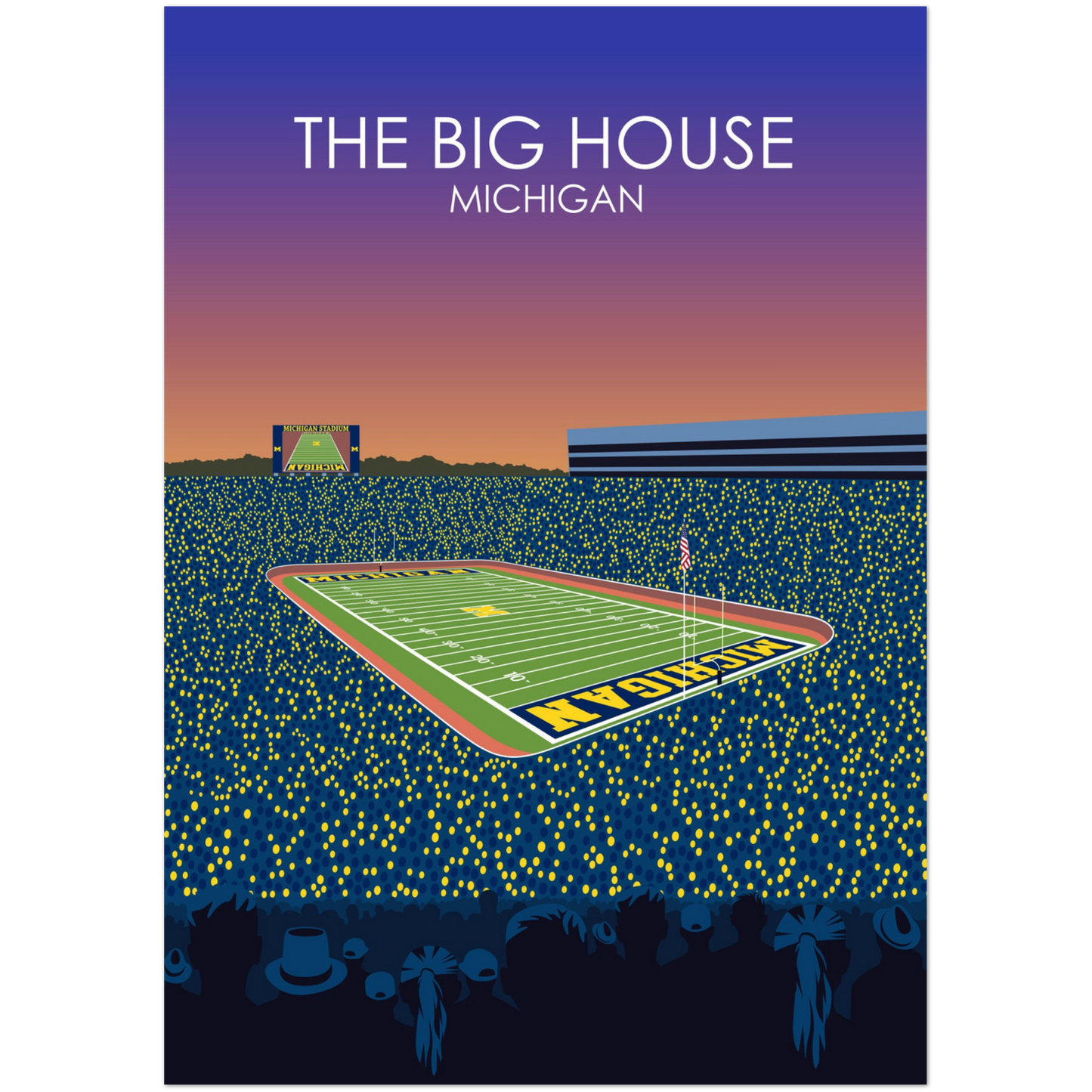 The Big House Poster | University of Michigan College Football Stadium Print