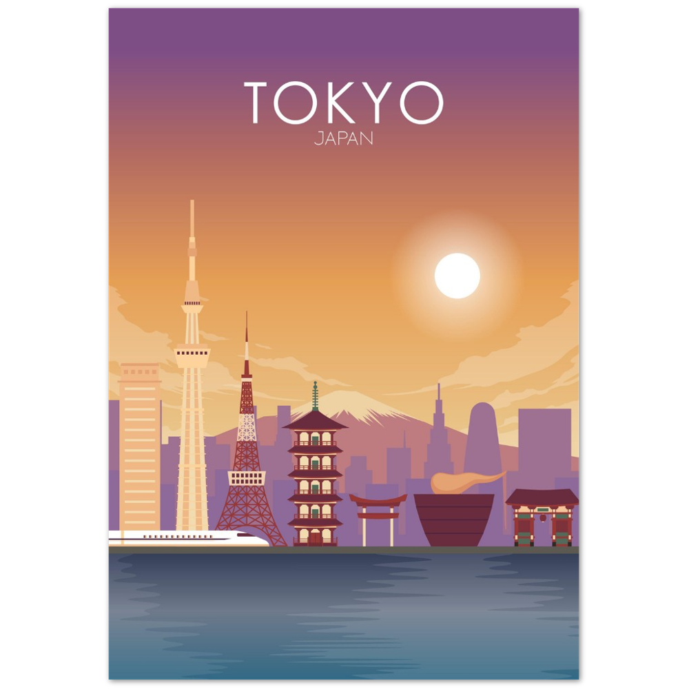 Tokyo Poster | Tokyo Wall Art | Tokyo Sunset Print