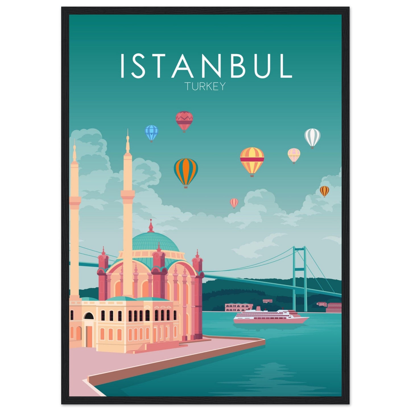 Istanbul Poster | Istanbul Wall Art | Istanbul Pastel Print