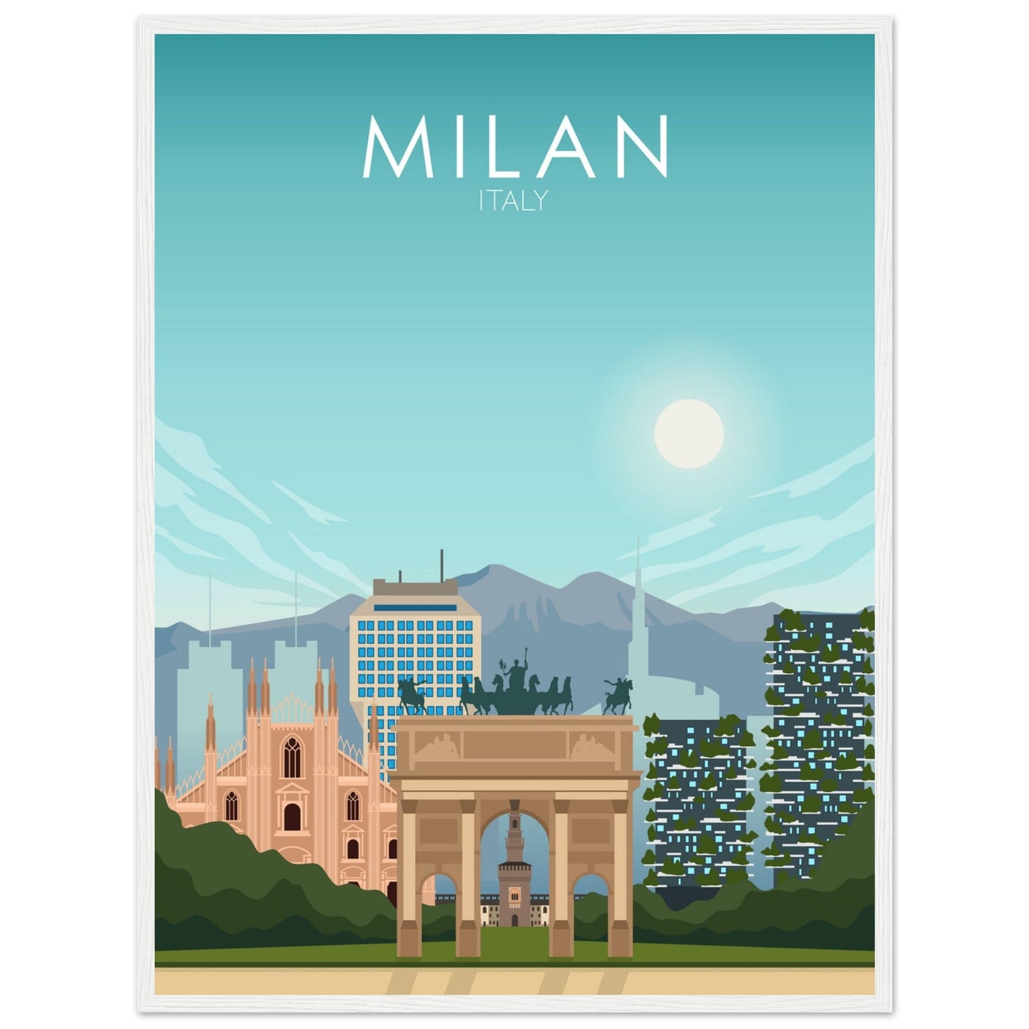 Milan Poster | Milan Wall Art | Milan Daytime Print