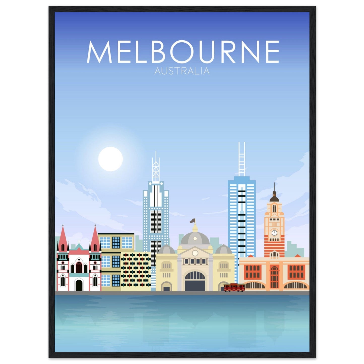Melbourne Poster | Melbourne Wall Art | Melbourne Daytime Print