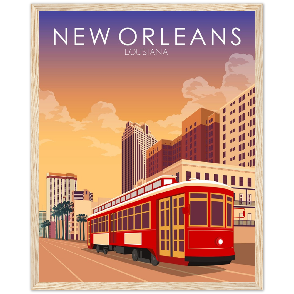 New Orleans Poster | New Orleans Wall Art | New Orleans Sunset Print