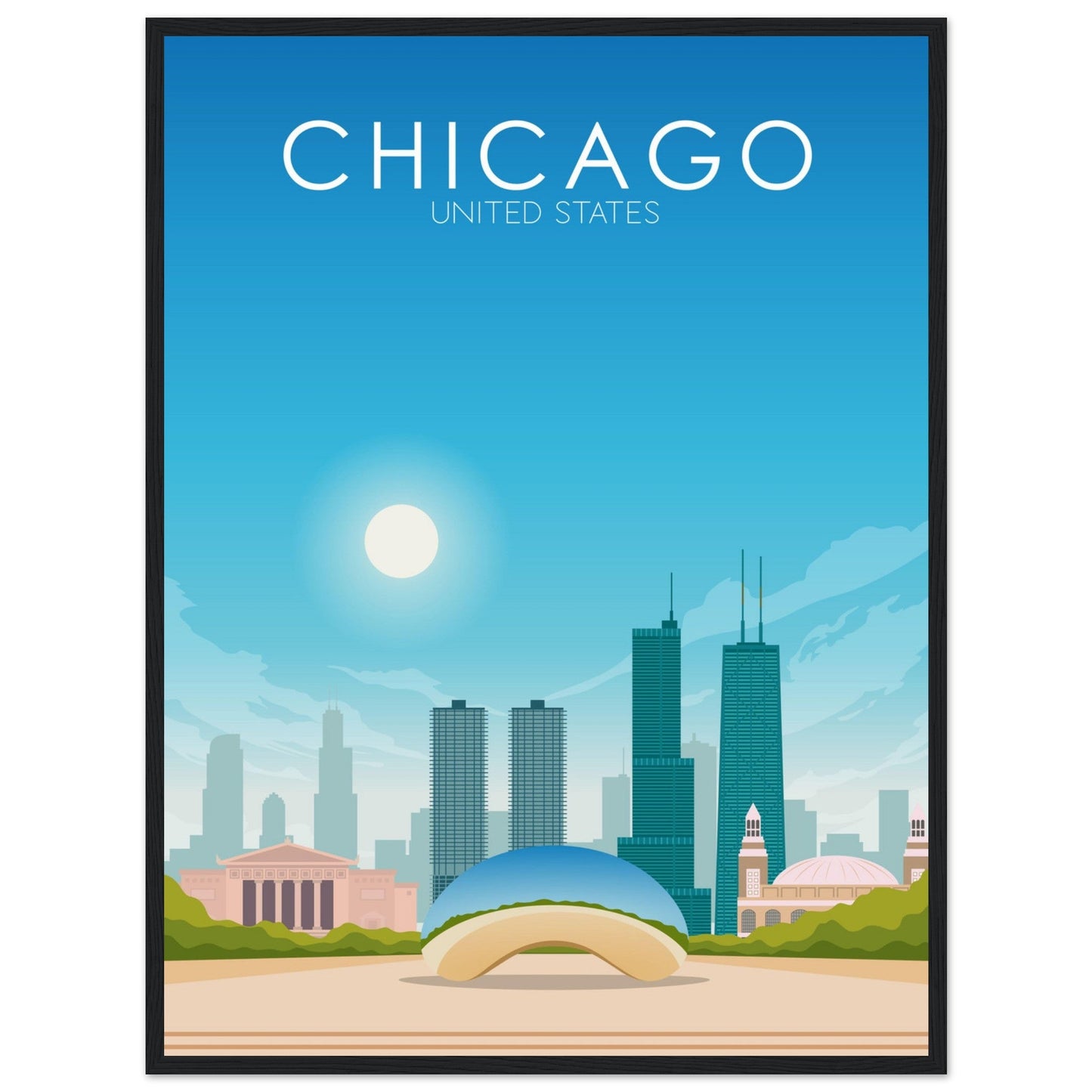 Chicago Poster | Chicago Wall Art | Chicago Daytime Print