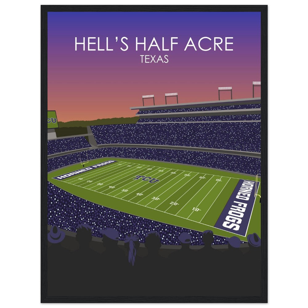 Hell's Half Acre Poster | Amon G. Carter Stadium Poster | University of TSU Horned frogs College Football Stadium Print