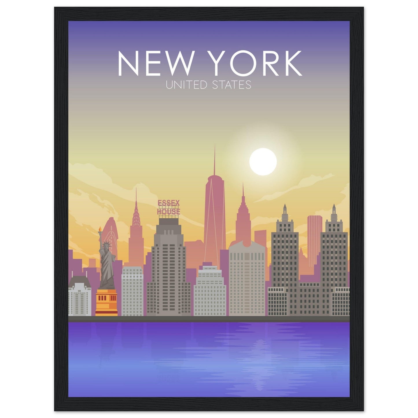 New York Poster | New York Wall Art | New York Sunset Print