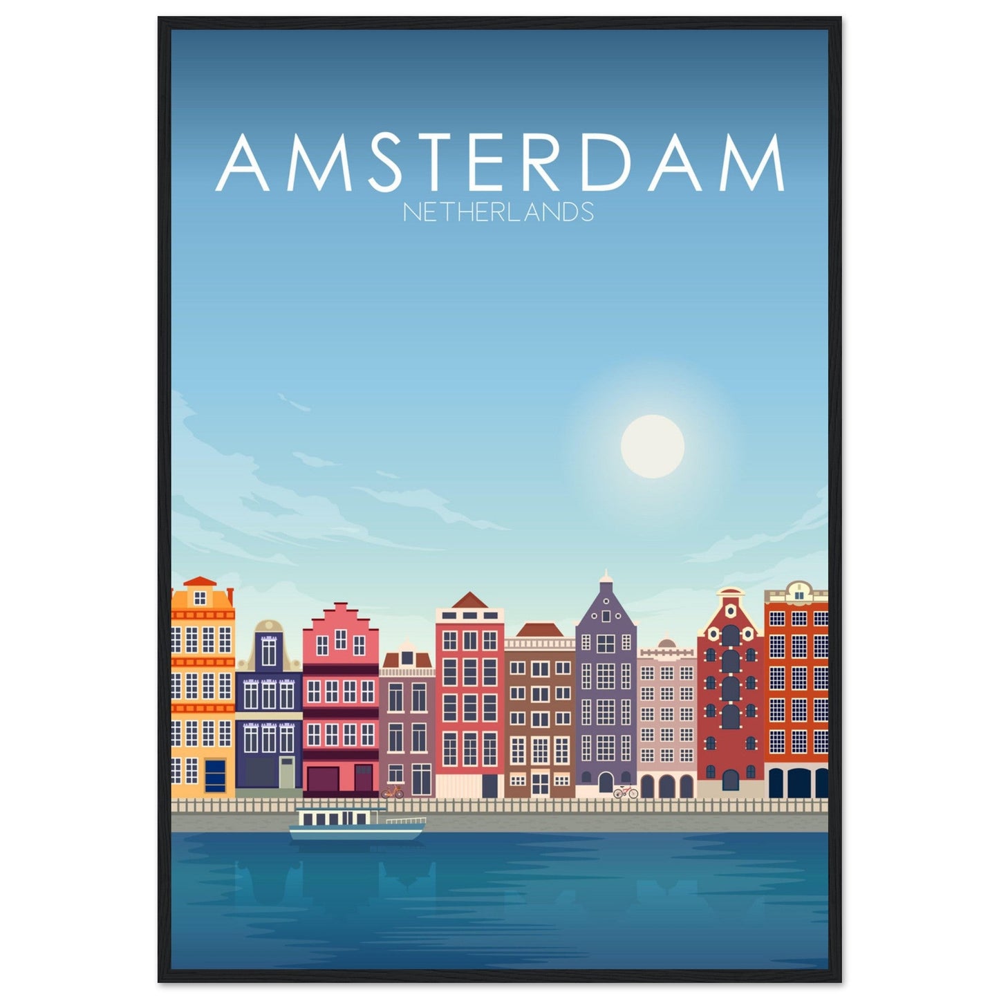 Amsterdam Poster | Amsterdam Wall Art | Amsterdam Daytime Print