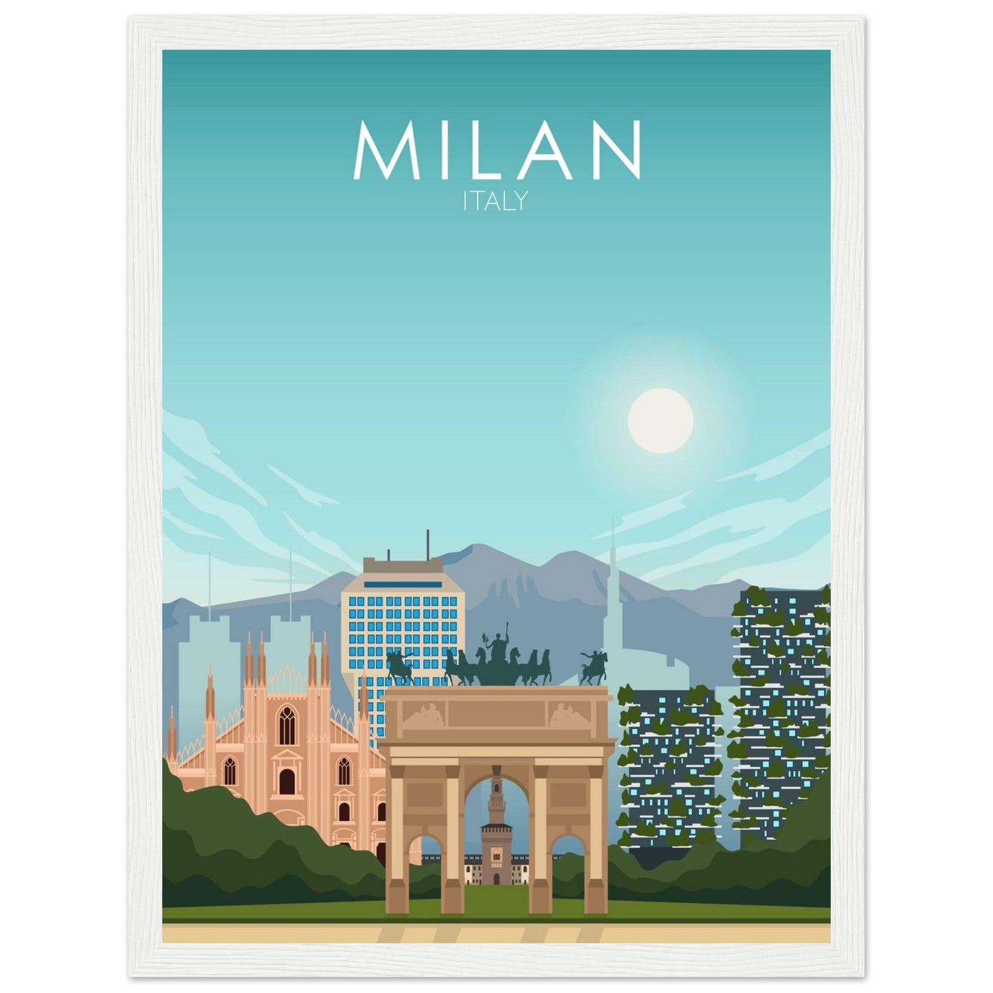 Milan Poster | Milan Wall Art | Milan Daytime Print