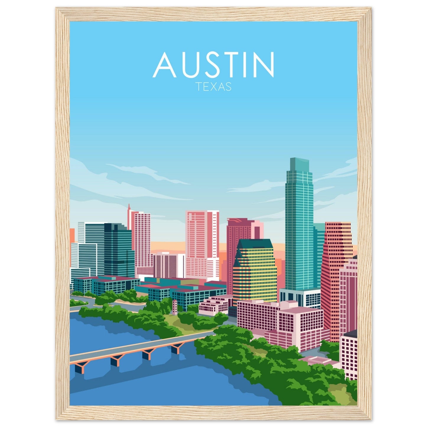 Austin Poster | Austin Wall Art | Austin Pastel Print