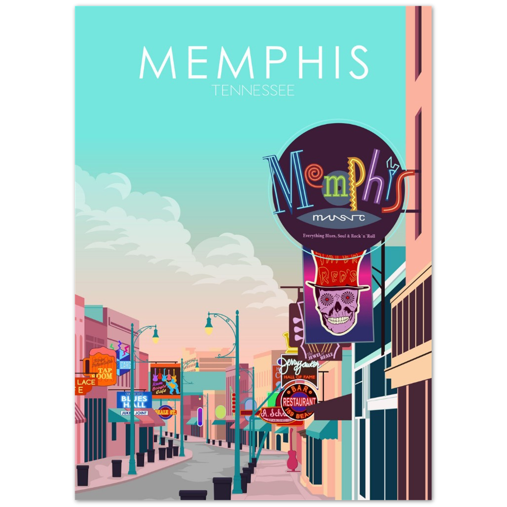 Memphis Poster | Memphis Wall Art | Memphis Pastel Print